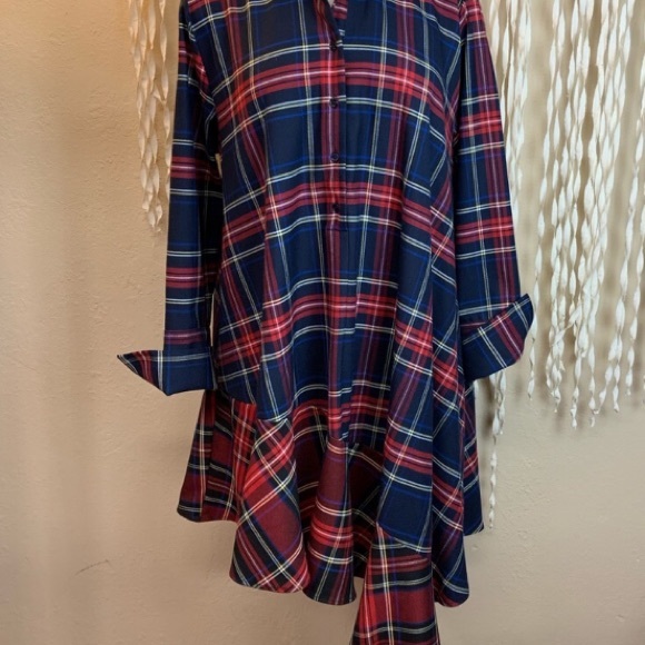 Zara Asymmetrical Plaid Dress - Picture 2 of 2